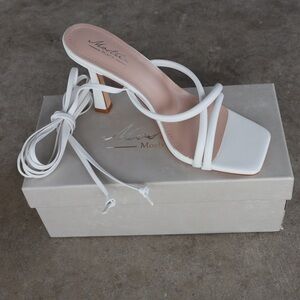 Mostra White Strappy Heels